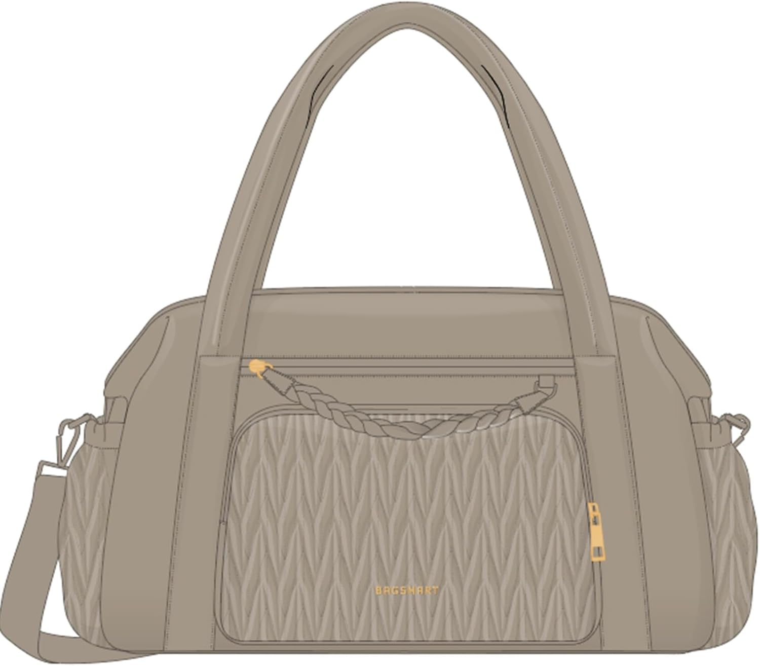 Travel Duffel Bag, Quilted Weekender Bags for Women, Overnight Gym Bag Carry on Duffle Bag for Travel, Camel - Image 7