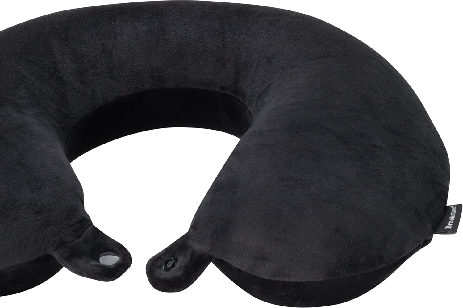 Broosktone Travel Neck Pillow - Lightweight Fleece Casing Extra Comfort Memory Foam - U-Shaped Neck Pillow for Travelling, Black - Image 4
