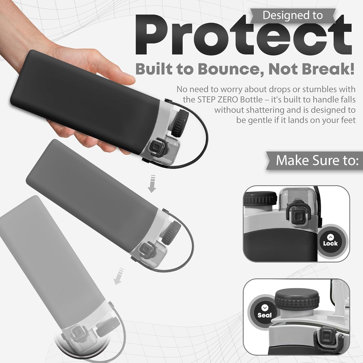 Portable Collapsible Water Bottle - 20oz BPA-Free Silicone, Leak-Proof with Straw & Handle - Ideal for Travel, Hiking, Gym, Yoga & Everyday Use - Durable, Eco-Friendly & Kid-Friendly - Black - Image 7