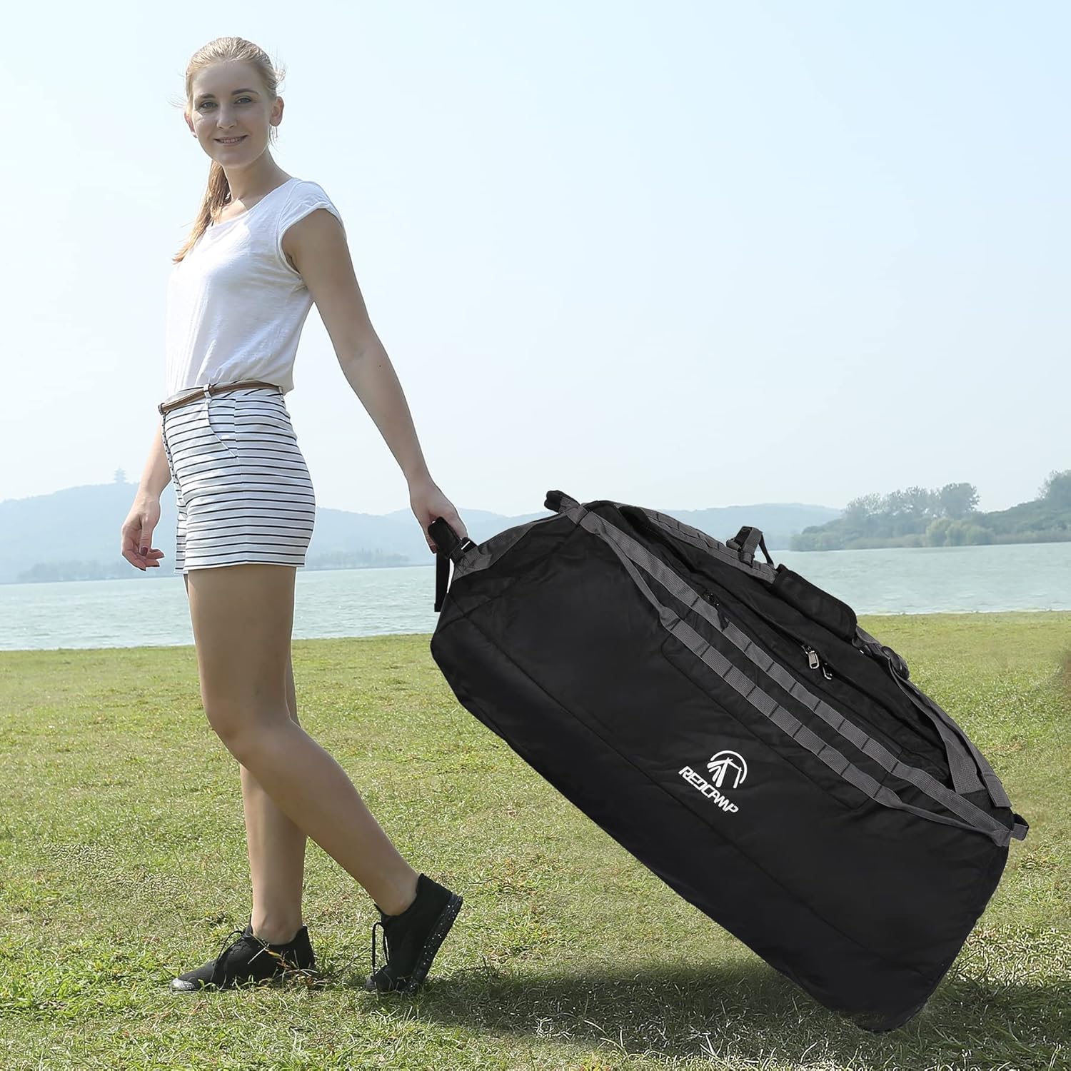 85L/120L/140L Foldable Duffle Bag with Wheels, Large Travel Duffel Bag - Image 4
