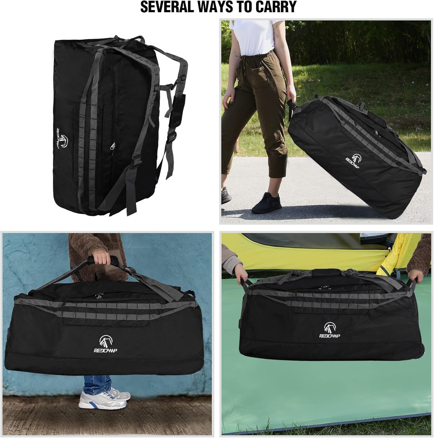 85L/120L/140L Foldable Duffle Bag with Wheels, Large Travel Duffel Bag - Image 5